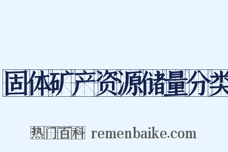 固体矿产资源储量分类是什么意思的图片